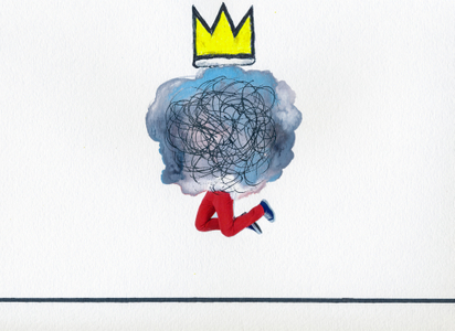 King Cloud is a character created by mixed media photographer Victor koroma. King Cloud: Collage. Watercolors. Ink.
