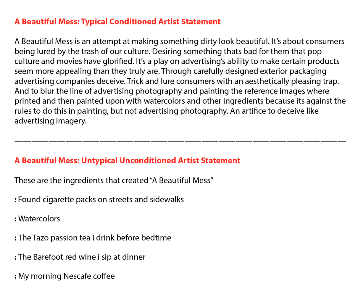 A Beautiful Mess: Artist Statement