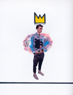 King Cloud: Collage. Watercolors. Ink.
