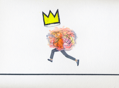 King Cloud is a character created by mixed media photographer Victor koroma. King Cloud: Collage. Watercolors. Ink.
