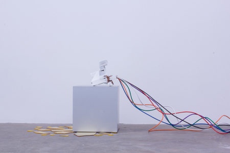 A work in progress installation about how the technology that produced physical instant images from polaroid cameras transitioned into the technology that produced data file based images that exist instantly on smartphones, the internet, and apps like instagram. The Photographic Moment of Transcendent Transition: installation View