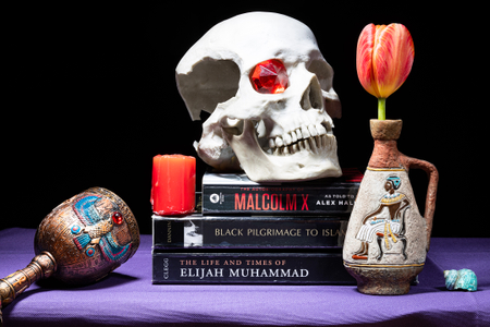 Malcolm X Vanitas Still Life — BLACK FLOWERS | Fine Art Still Life Photography | Victor Koroma