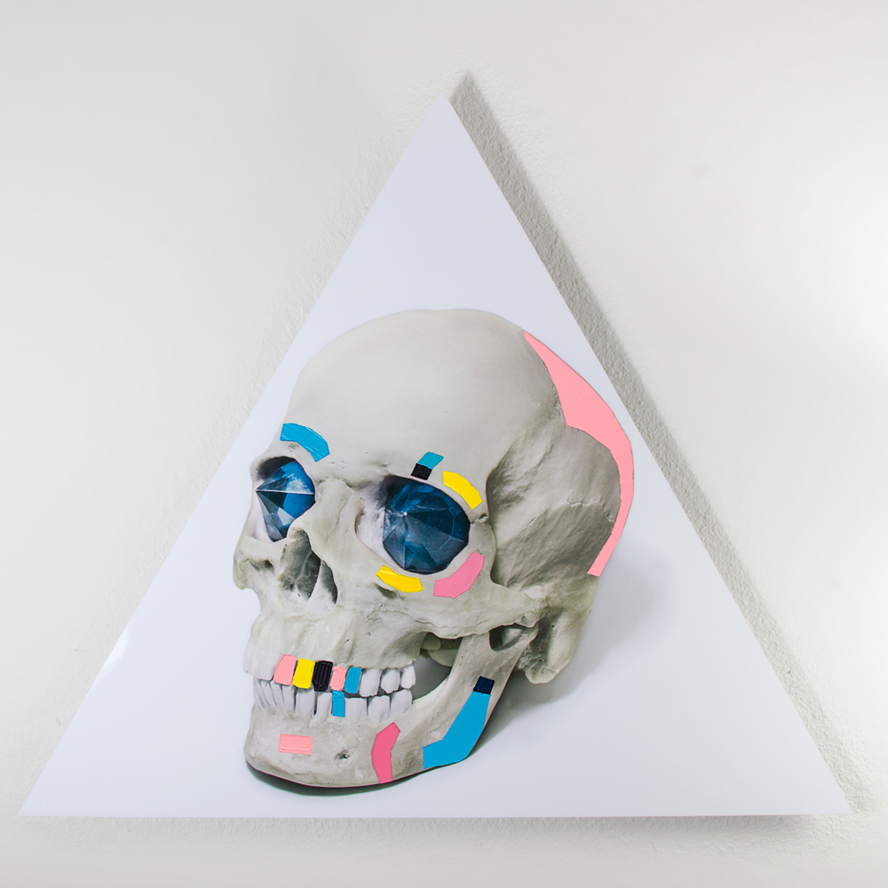 Ancient Gods Always Dream of Forever is a mixed media series created by mixed media photographer Victor Koroma. Ancient Gods Always Dream of Forever: Human Replica Skull