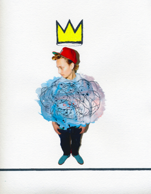 King Cloud is a character created by mixed media photographer Victor koroma. King Cloud: Collage. Watercolors. Ink.