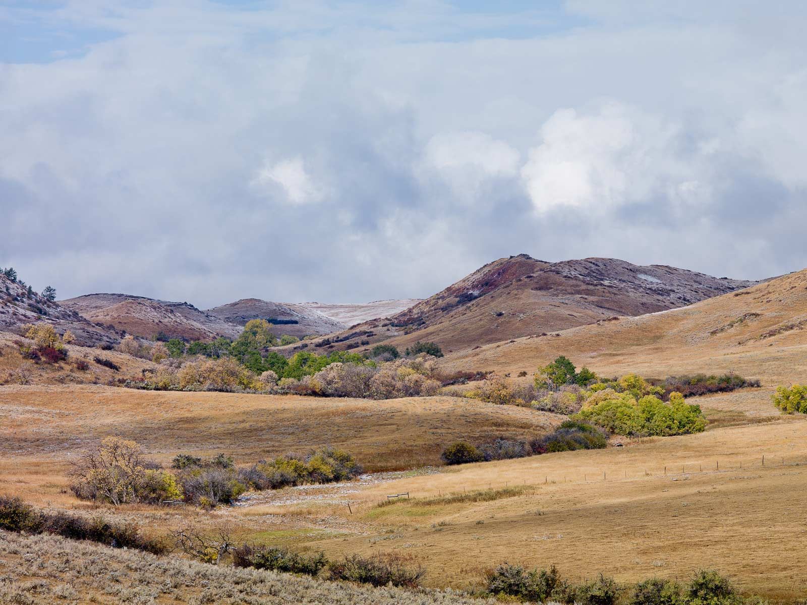 Smattering of Snow in a Pretty Vale in Wyoming