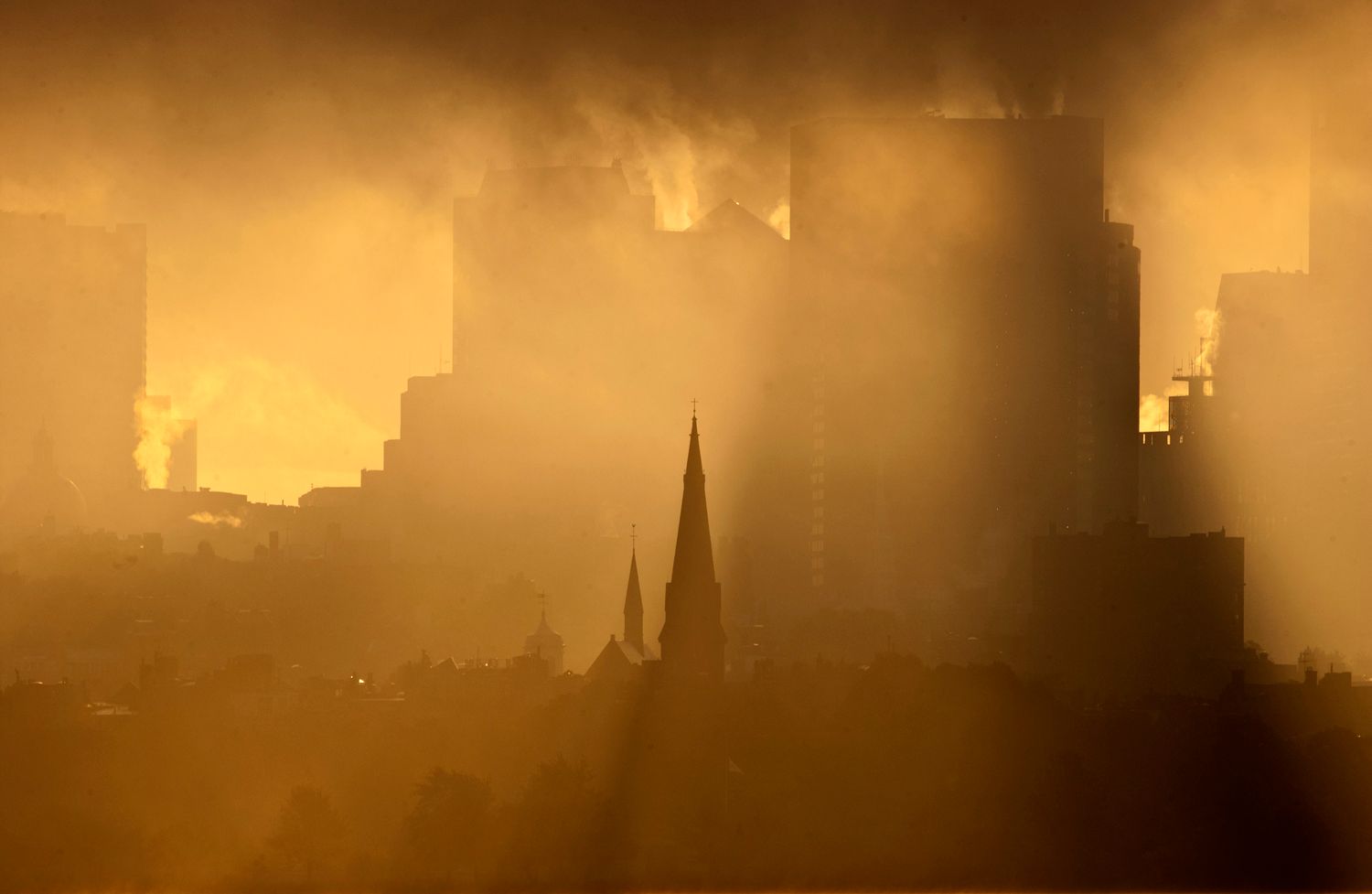 Early Morning  Fog and Sun in Boston