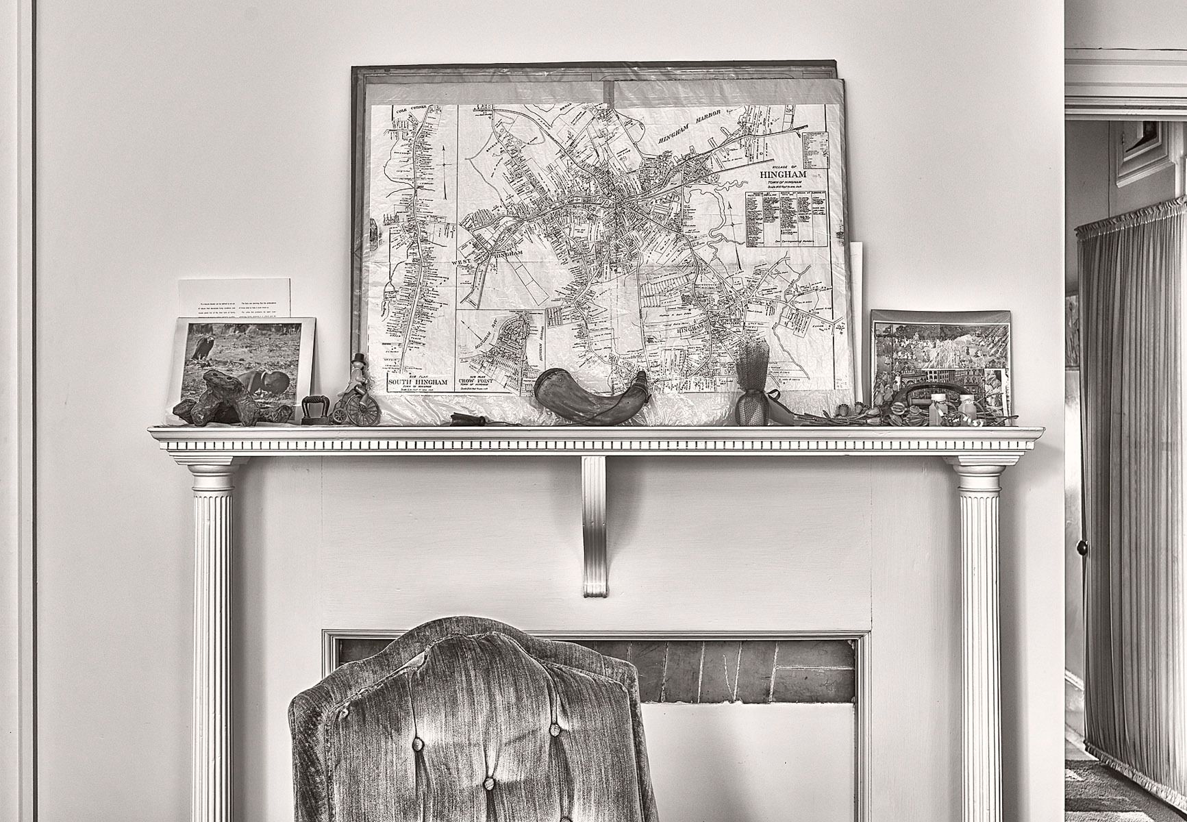 Map of Hingham in Mom's Study