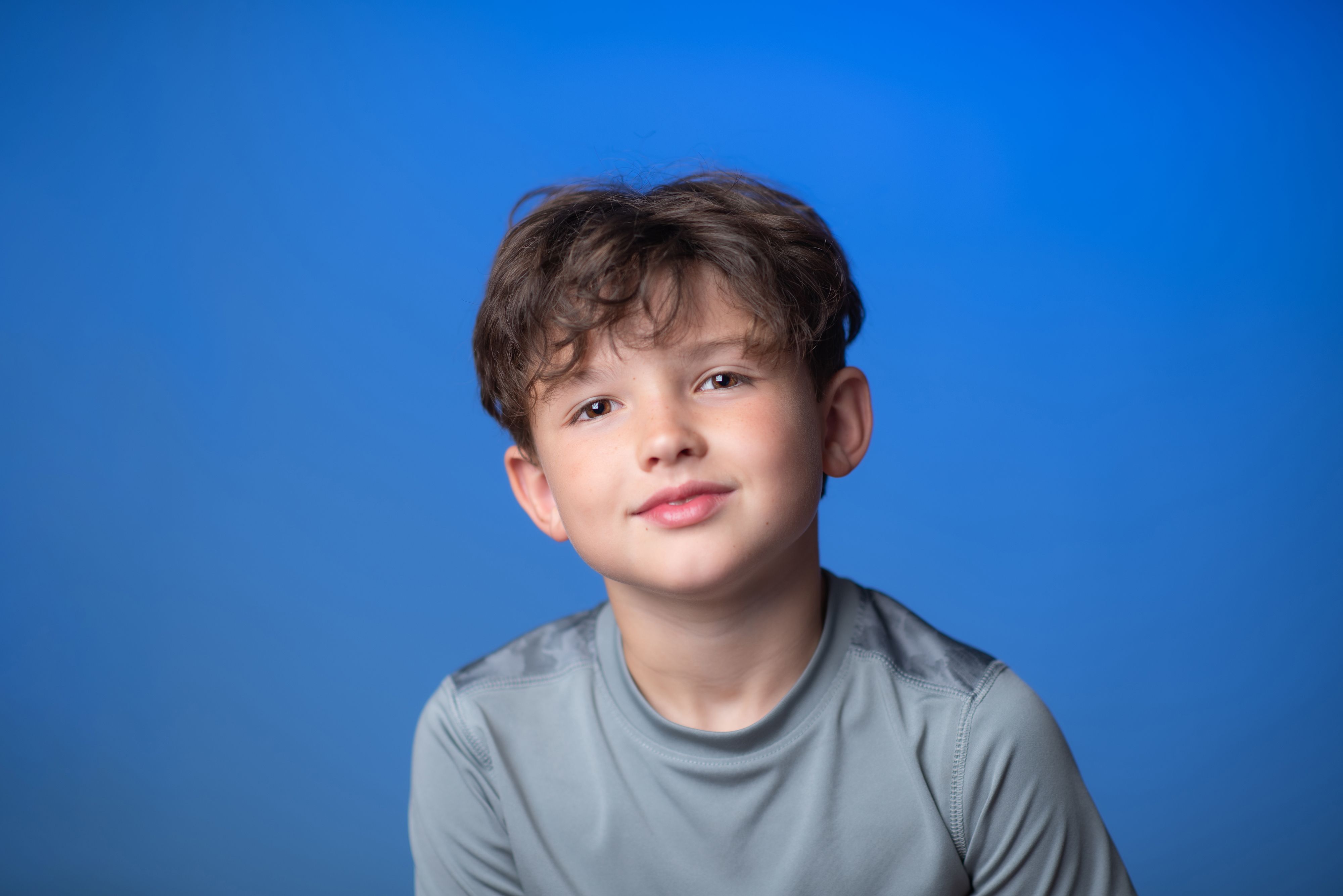 A young boy studio portrait