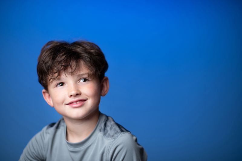 a young boy studio portrait