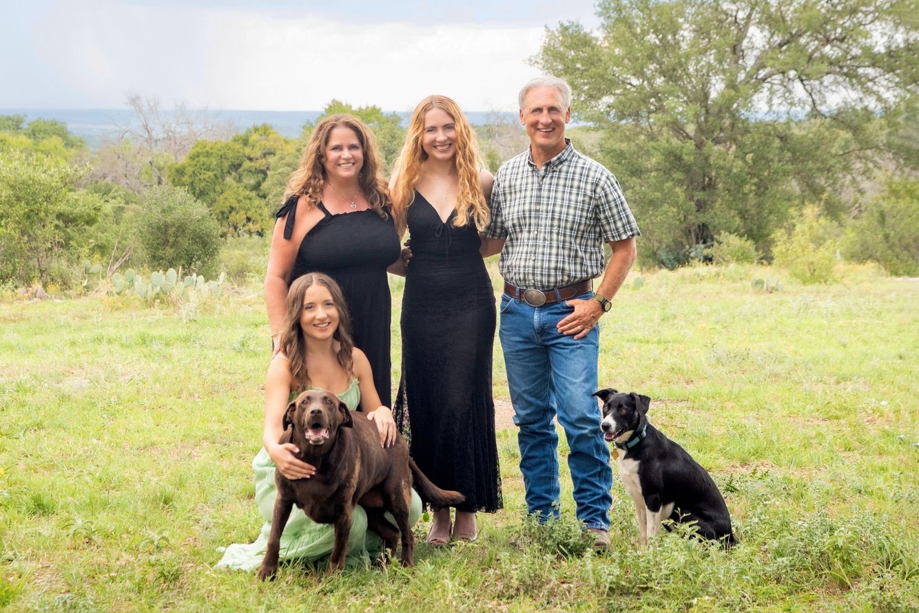 Family portrait with dogs