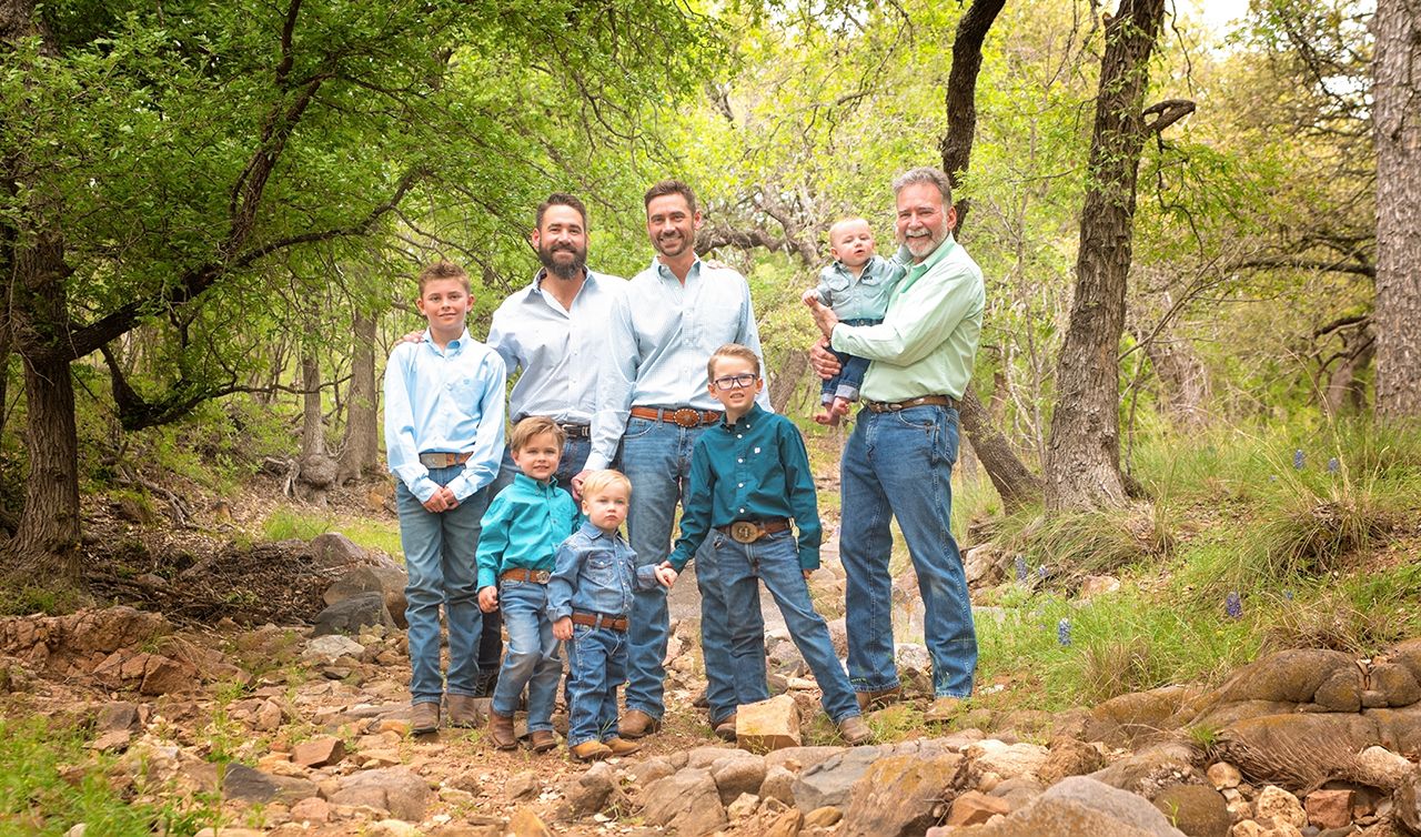 Outdoor family portrait of the boys