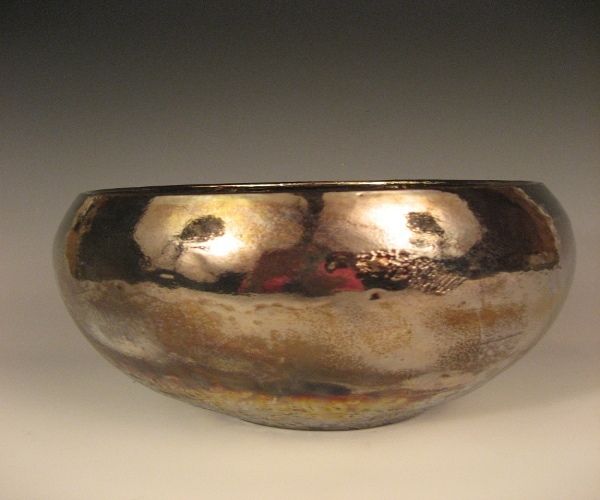 Gold Luster Raku Bowl
