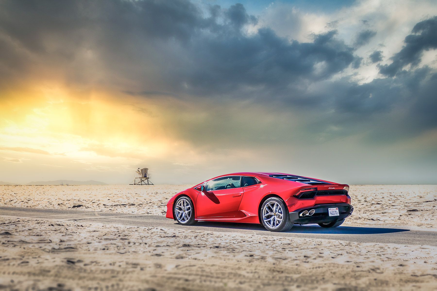 Lamborghini Gallardo on the beach