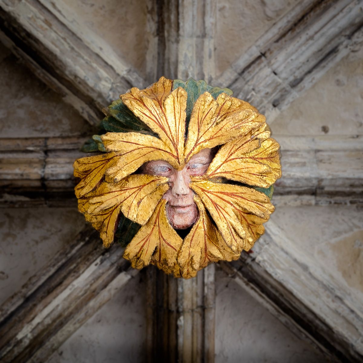 Green Man, Cloisters, Norwich Cathedral, UK
