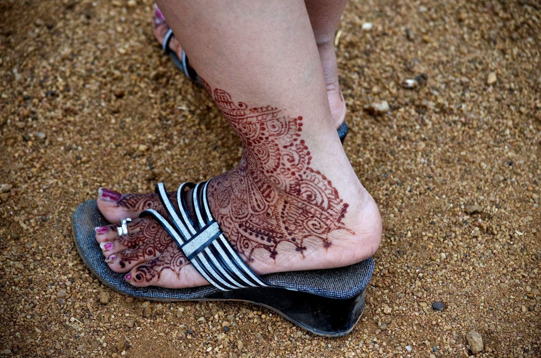 Henna foot tattoo