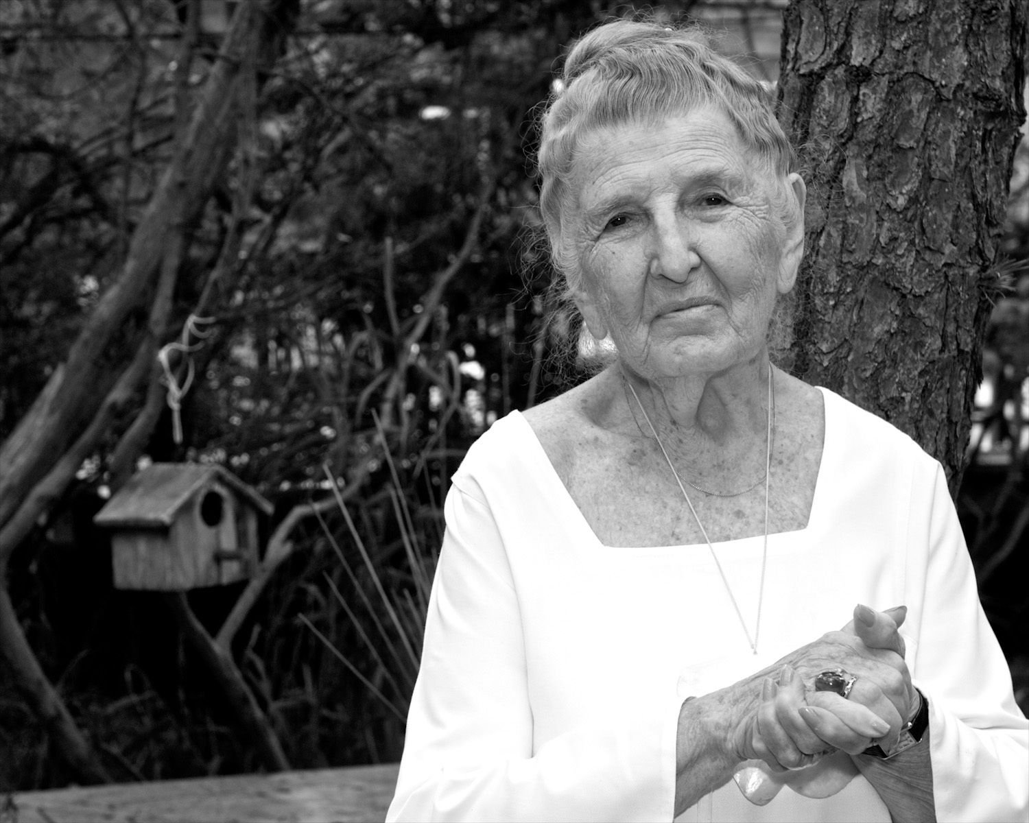 Black and White portrait of a woman in her late eighties/early 90's. picture of older lady picture of older lady