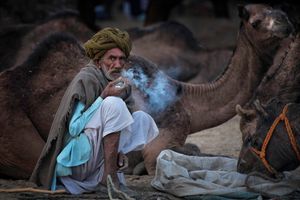 Old Man Smoking