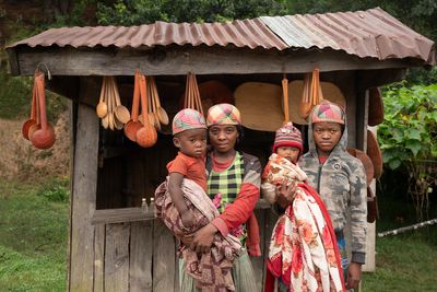 Family with wood Shop.
