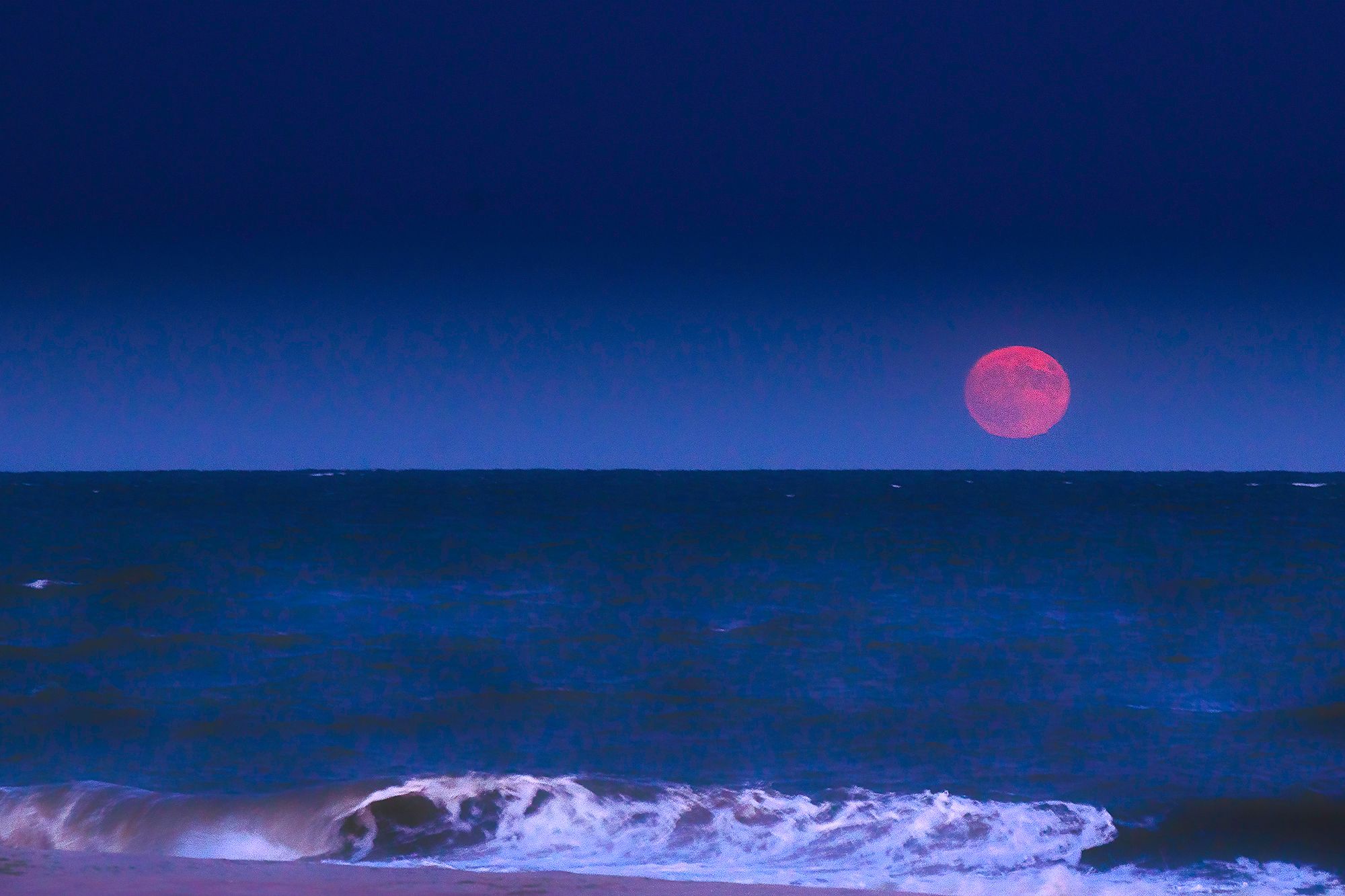 Harvest Moon in Fire Island Moon Rise