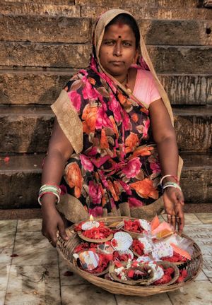 Lady with Flower Basket