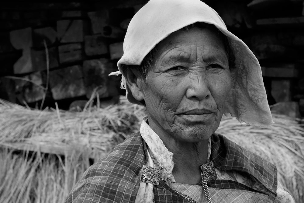 Bhutan woman in the village