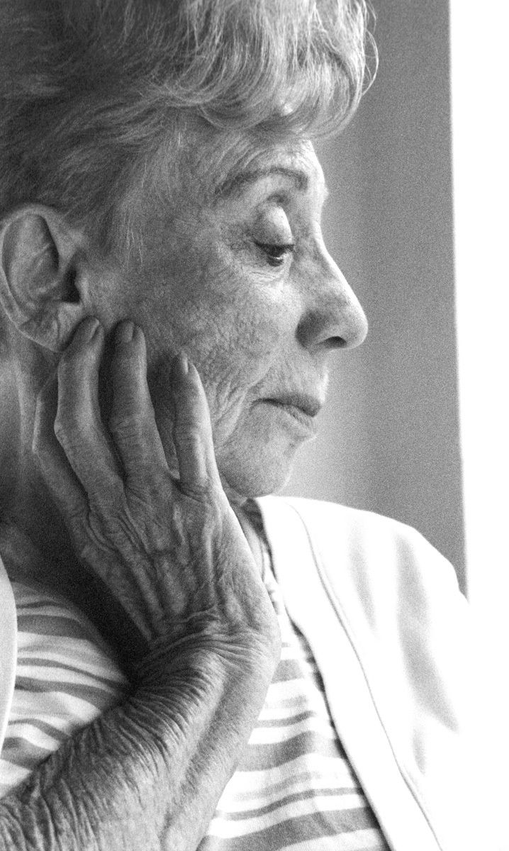 Portrait of older woman shot in black and white old woman