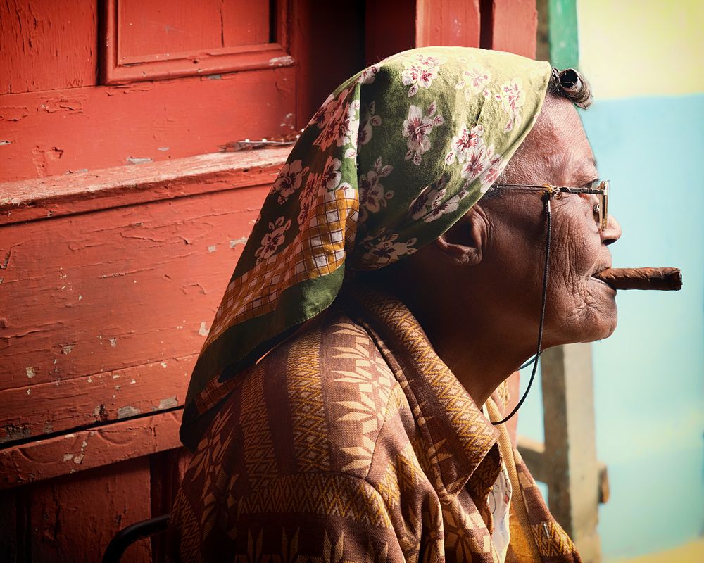 Old lady with cigar