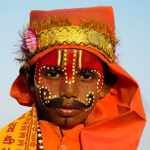 Boy with painted face