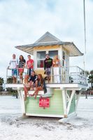 Hanging out on the lifeguard tower