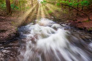 Sunshine on the flowing water