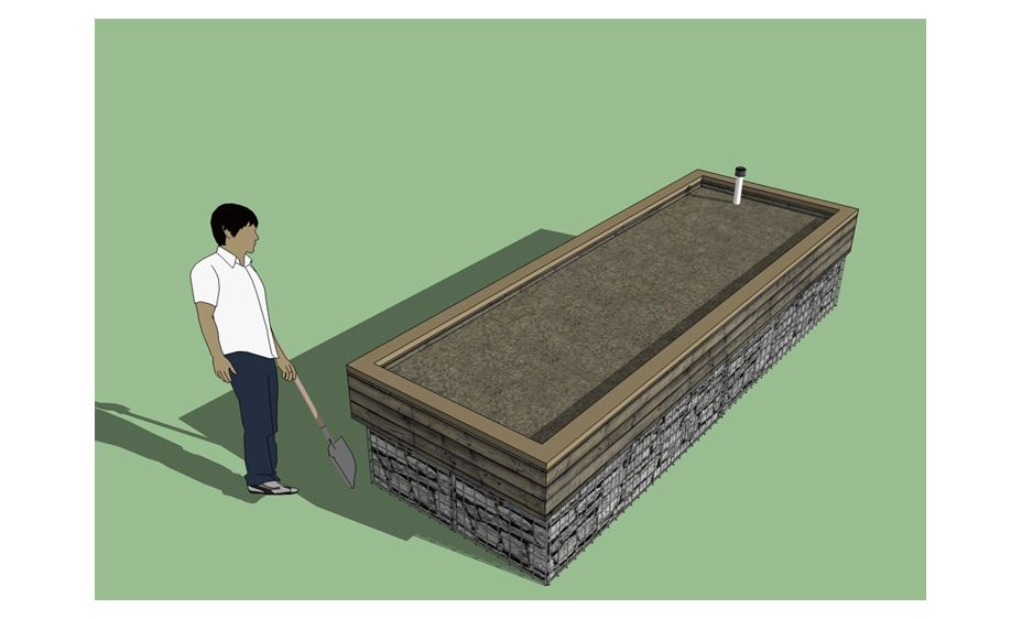 Planter bed installed over gabion base 1leaf_center_final_4