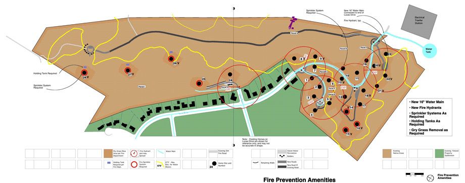 Fire prevention is provided by the ample layout of fire hydrants. 1Luchas_Ranch_Environmental_Subdivision_7