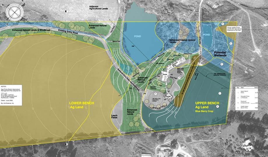 The environmental analysis and planning associated with the Twin Reflections Retreat was extensive.  As the project was under the jurisdictional review of the California Coastal Commission and the property is within an agricultural zone, the environmental analysis was comprised of: 1) Visibility Analysis from all public roads and beaches, 2) Potential Wetland Mapping, 3) Endangered Species Analysis, 4) Geotechnical Analysis, 5) Archeological Analysis, 6) Agricultural Prime Soils Analysis, 7) Agricultural Management Plan.All of this analysis directed the site planning and design strategies for the retreat compound. 1Twin_Reflections_Coastal_Retreat_7