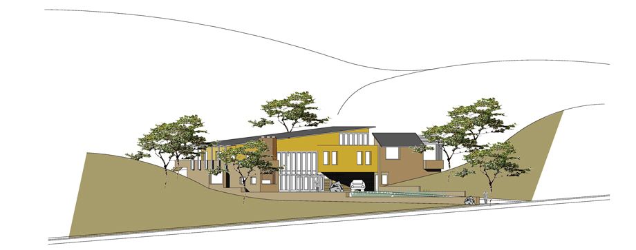 Homesites fitting to the topography of the hillside. 1Luchas_Ranch_Environmental_Subdivision_16