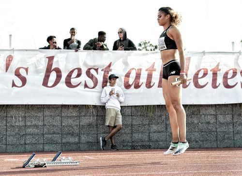 Sydney Mclaughlin at the 2019 Mt Sac Relays in Los Angeles 