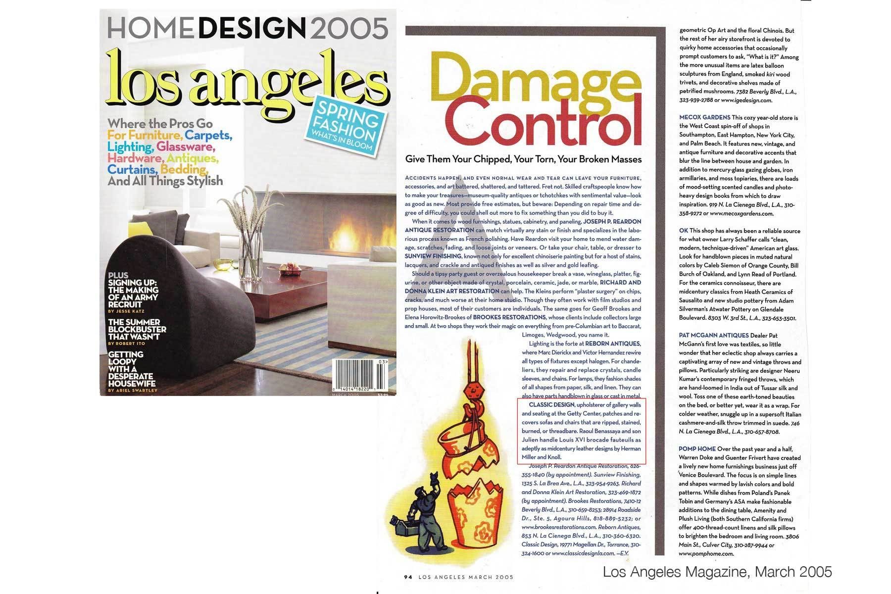 Los Angeles Magazine, March 2005