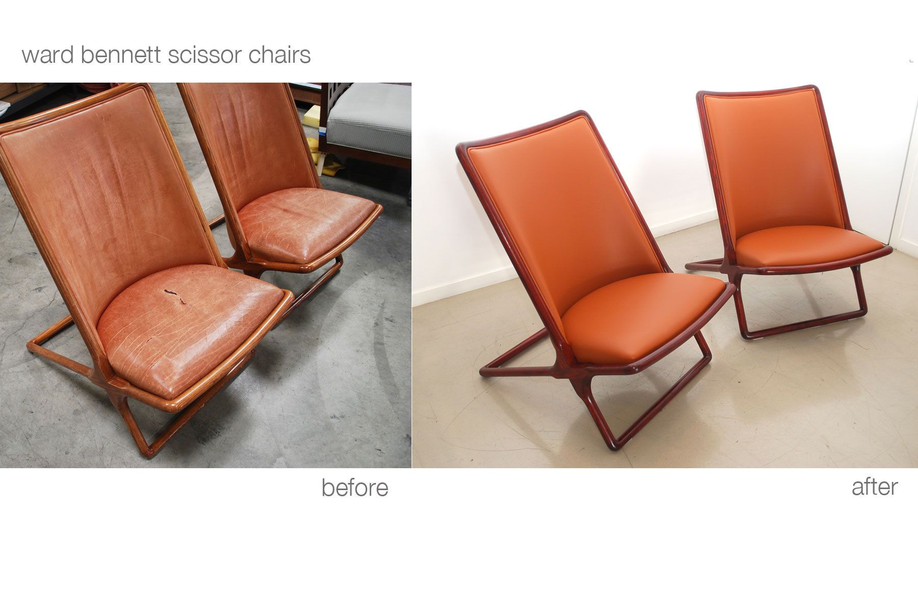 Ward Bennett Scissor Chairs