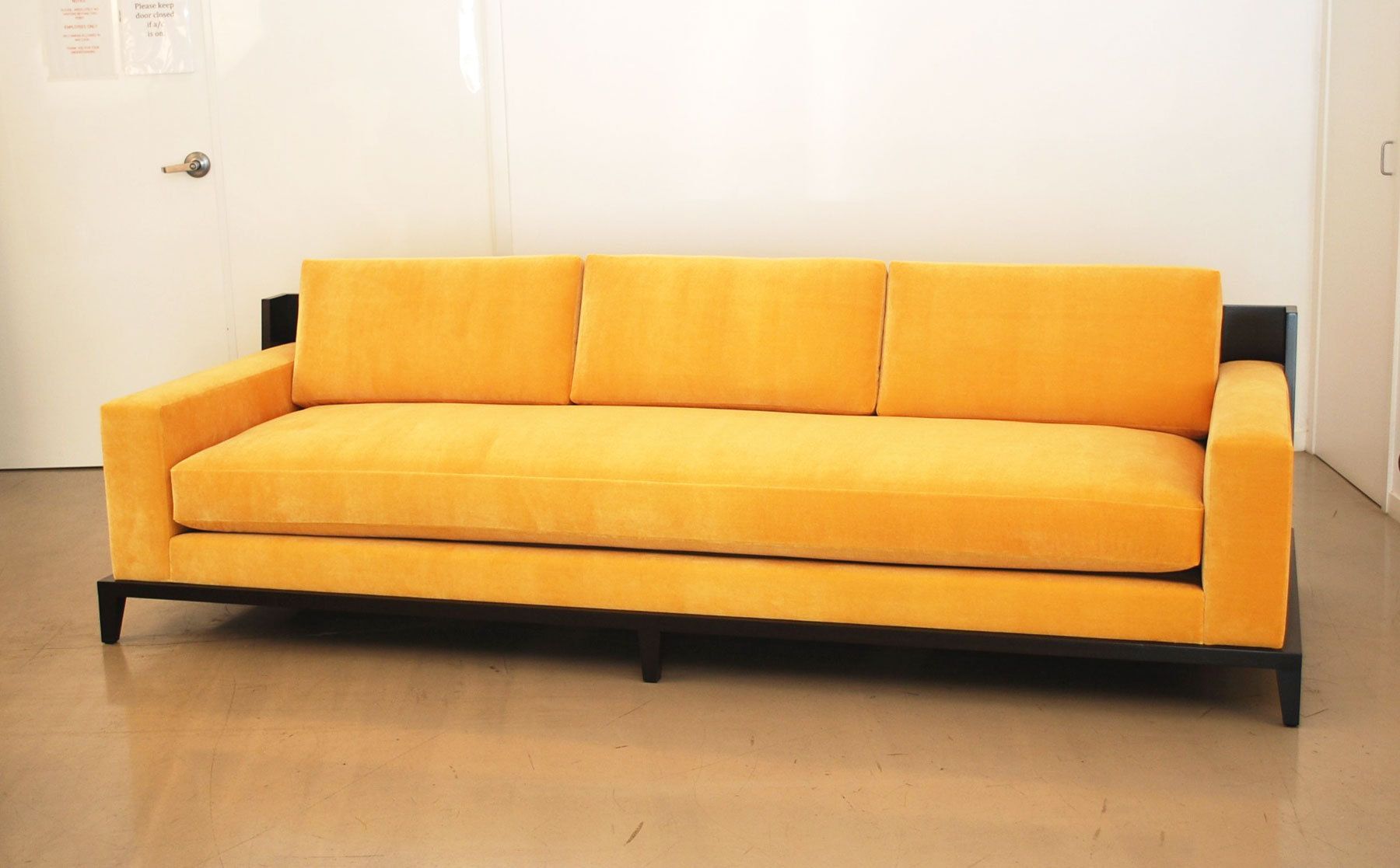 Custom Sofa with Wood Framed Back