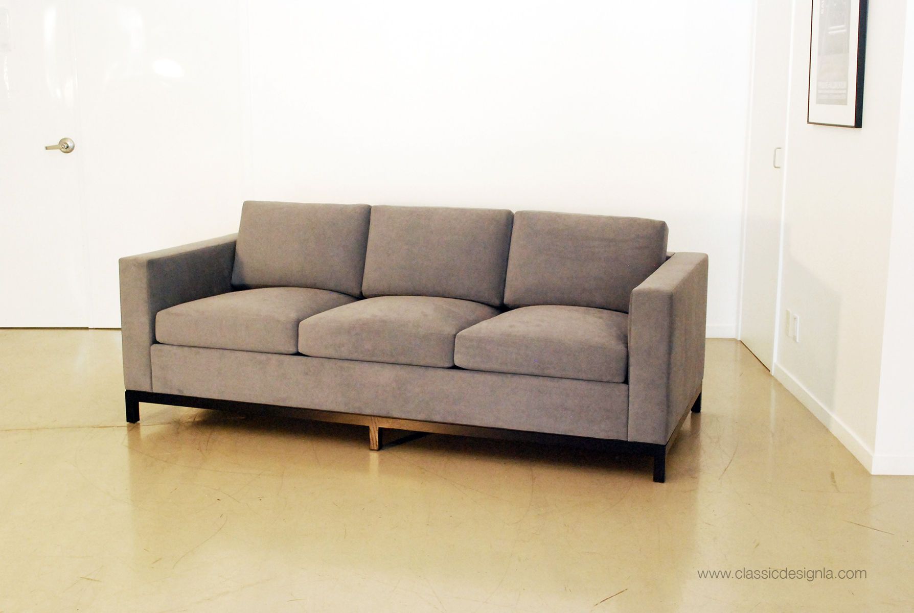 Tuxedo Sofa with Wood Base