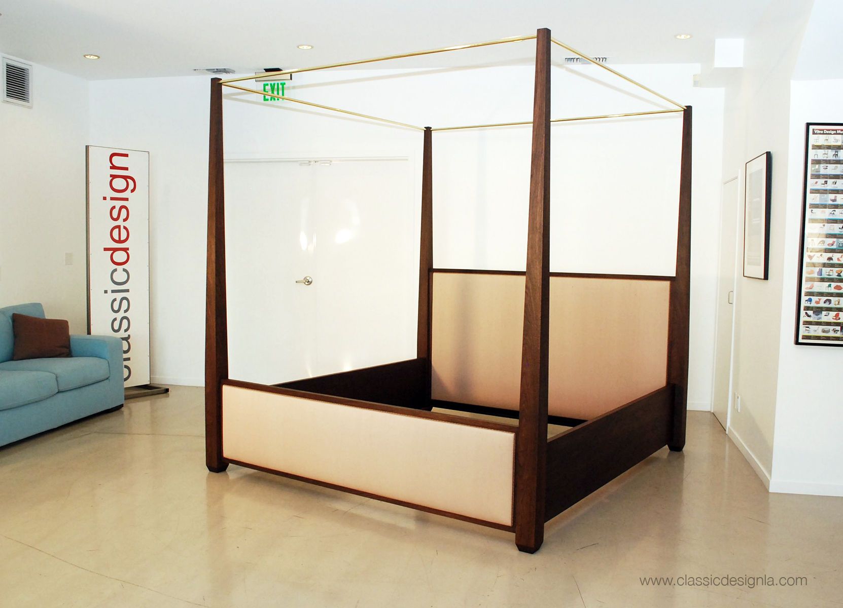 Custom Four Poster Walnut Bed