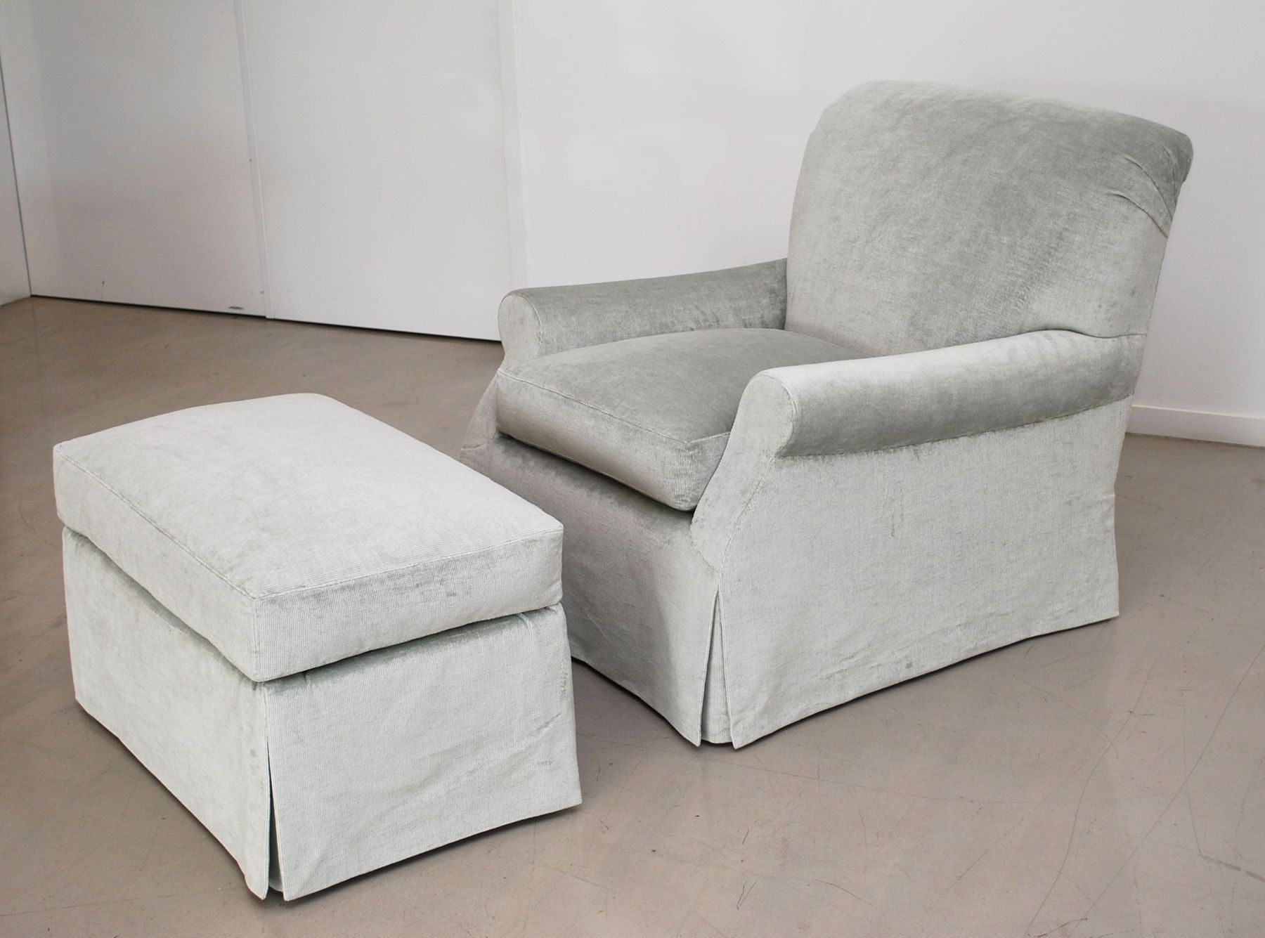 Classic Skirted Chair & Ottoman