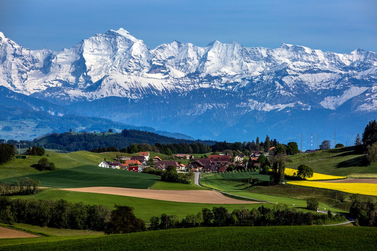 Swiss Alps. Gurten Park, Bern, Switzerland