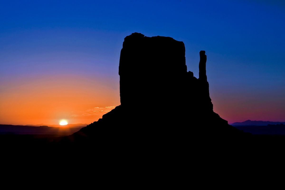 West Mitten Sunrise. Monument Vally, Navajo Reservation