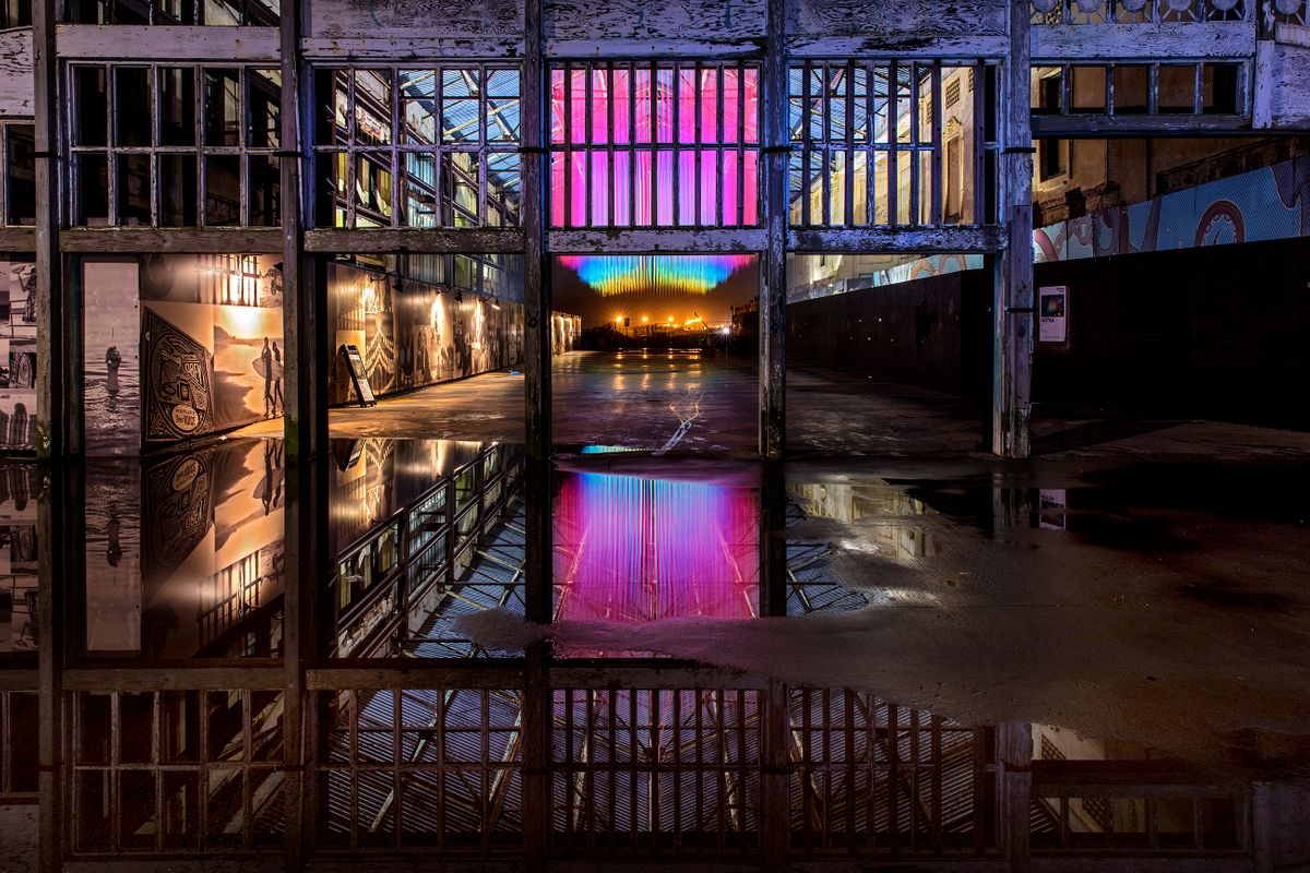 "One Last Moment Under the Sky" installation art by HotTea. Casino, Asbury Park, New Jersey