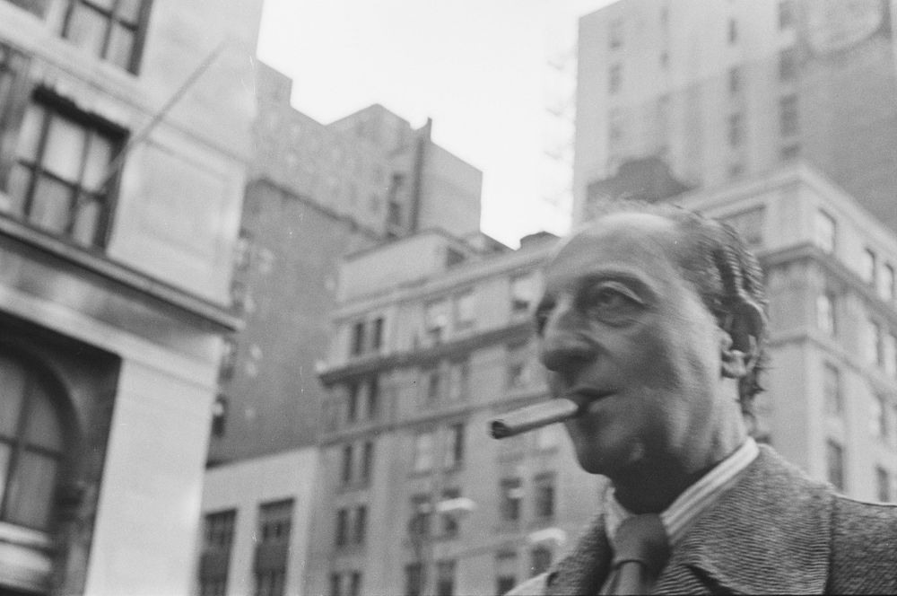 Man with cigar B&W street photography 1970 nineteen  seventies