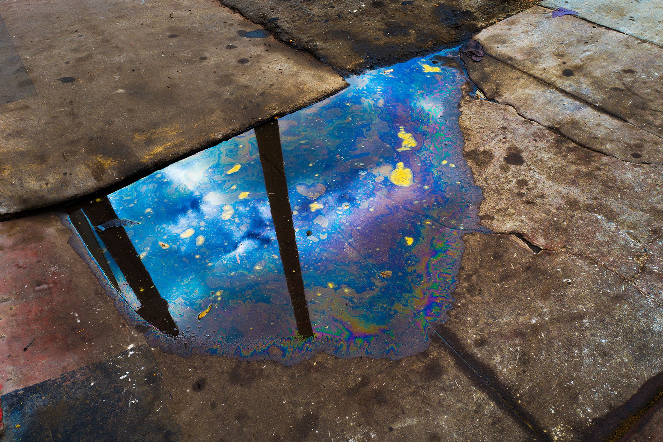reflection in puddle  in Winteres Califorina 