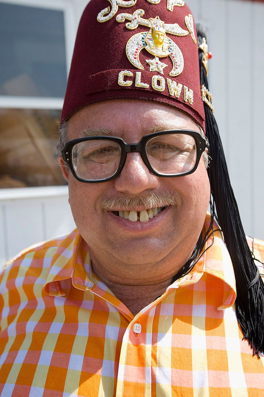 shriner clown for editorial photoshoot 