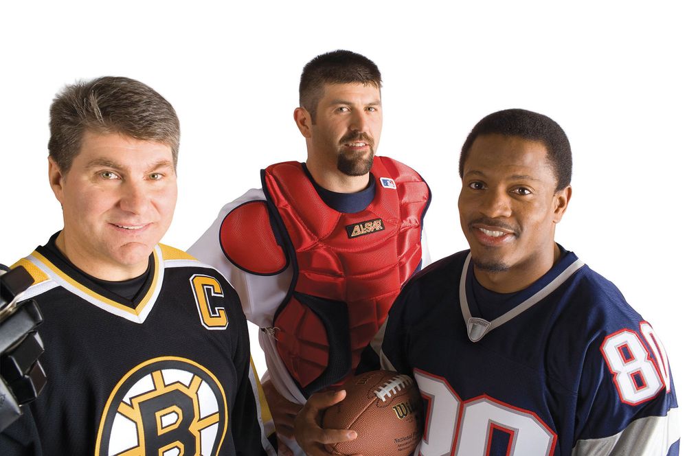 Troy Brown Jason Varitek  Ray Bourque for TD BankNorth advertsing photoshoot