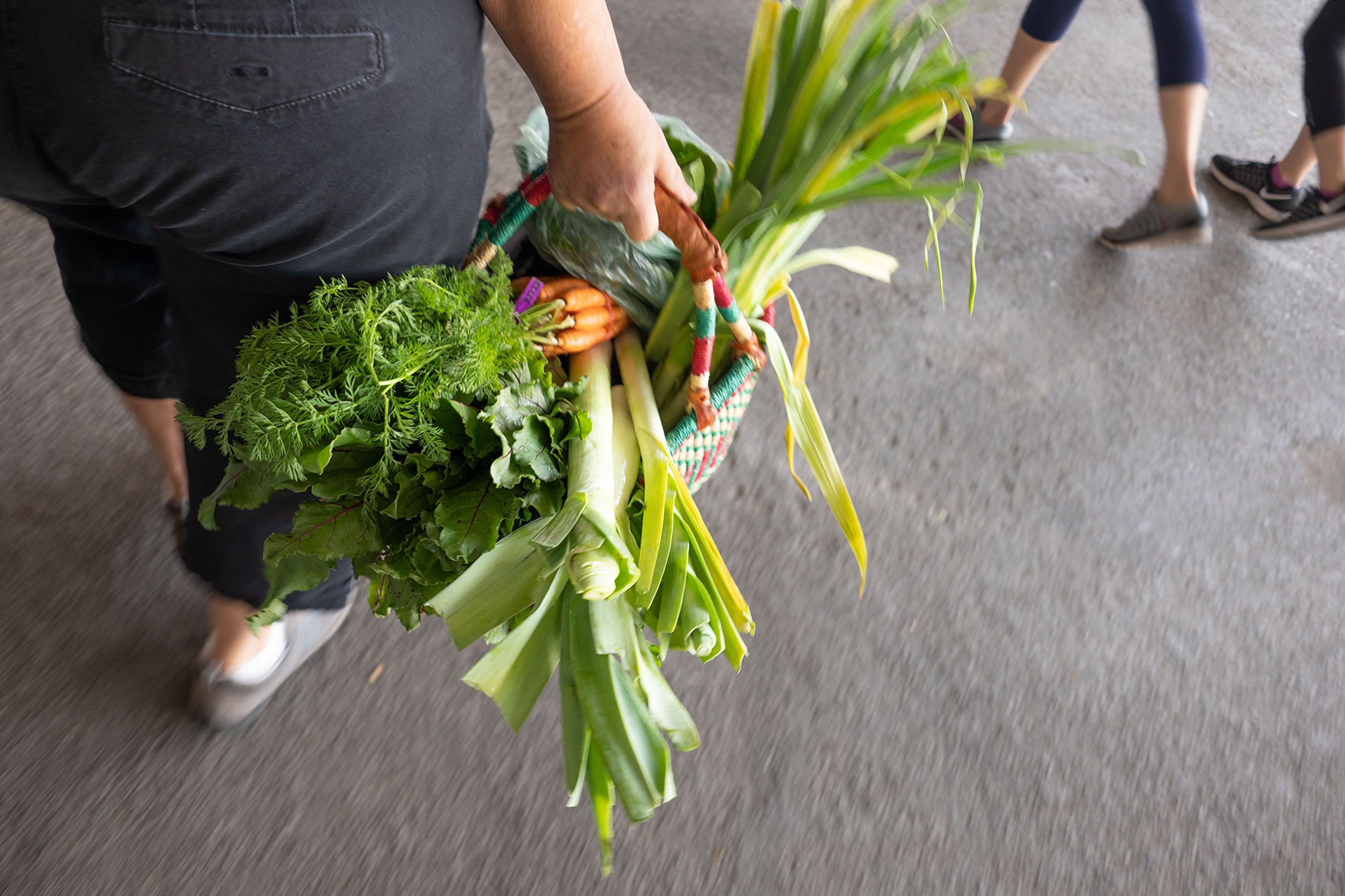 basket full of produce sacromento sunday famers market