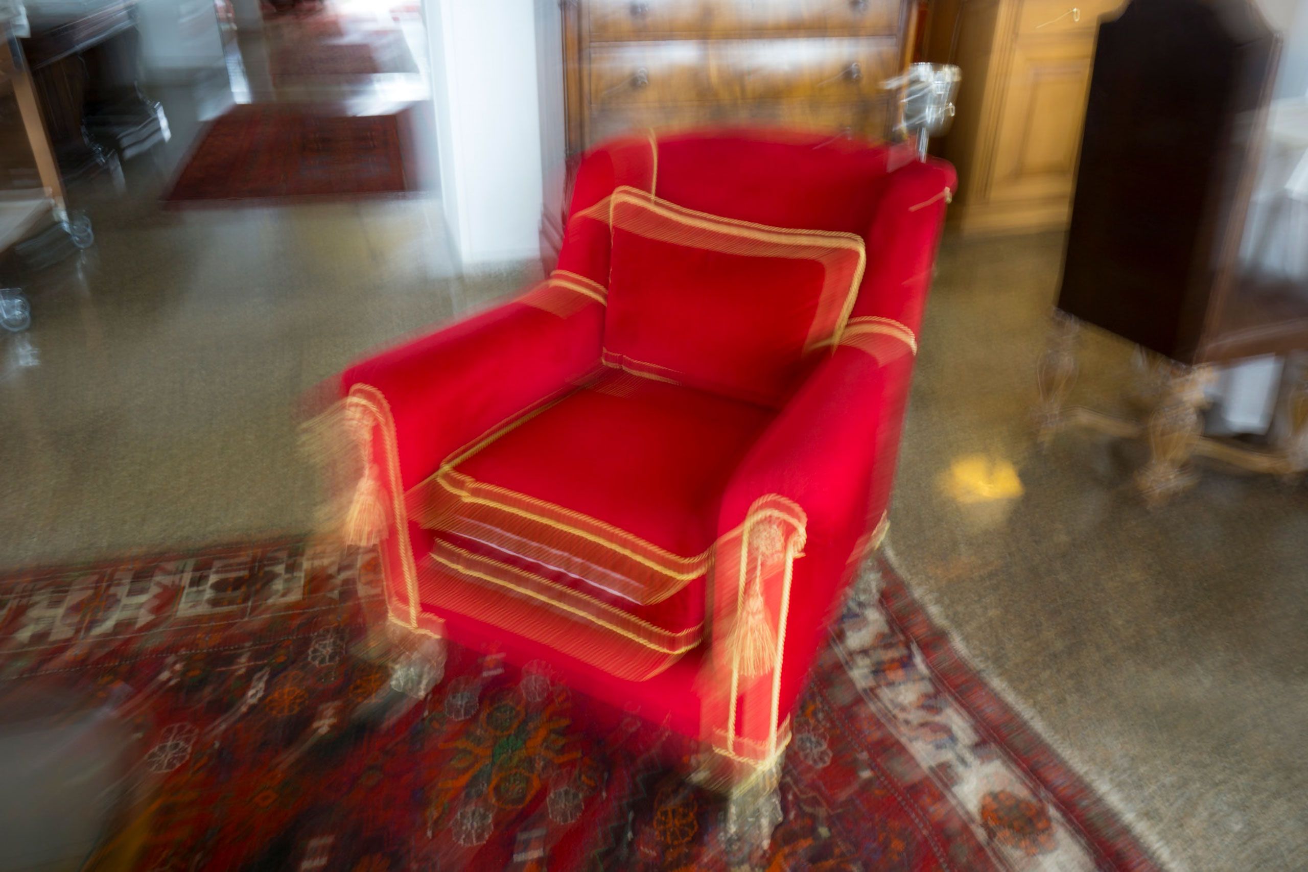 Big red chair Sardinia Italy 